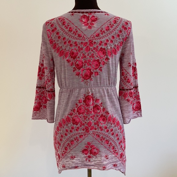 Free people boho tunic top floral romantic S - Picture 4 of 15